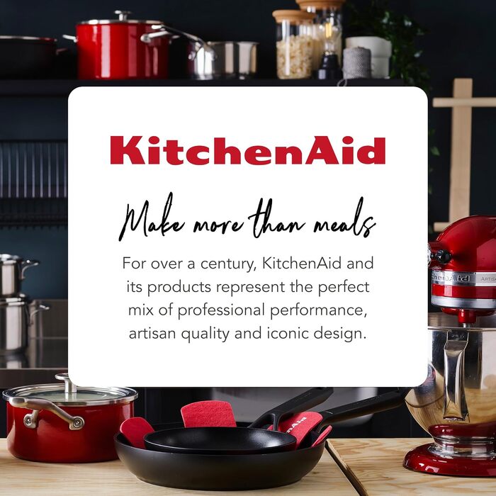 Набір сковорідок KitchenAid Classic для індукційних плит (20, 24, 28 см), керамічне антипригарне покриття без PFAS, посудомийна машина та духовка, чорний
