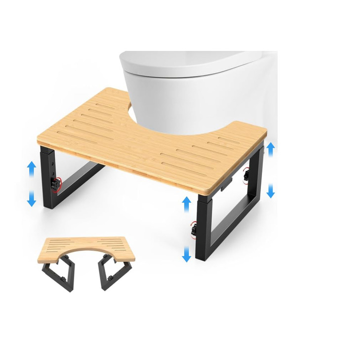 Стілець для унітазу з дерева, складаний, для дорослих - Toilet Stool