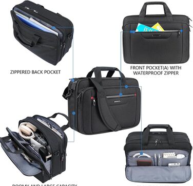 Сумка для ноутбука VANKEAN Premium Briefcase до 17.3 дюймів, чорно-червона