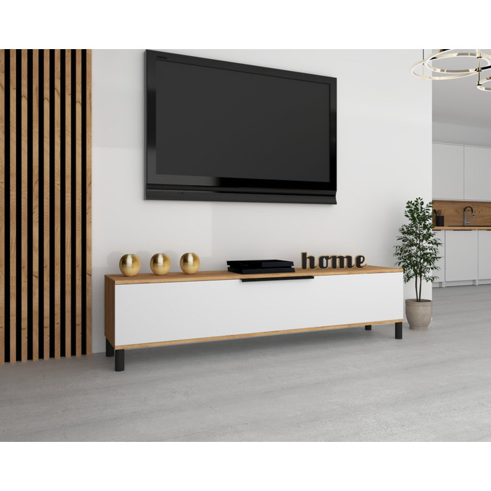 Підлогова ТВ-тумба Комод у вітальню з ручкою SIMPLY Craft Білий матовий