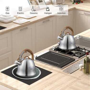 Чайник LUXGRACE 2.2 л з дерев'яною ручкою для кухні, кемпінгу, газової плити