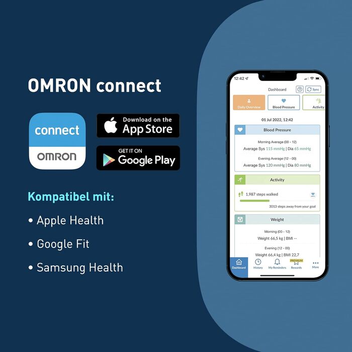 OMRON HN300T2 Intelli IT – розумні електронні ваги для тіла з Bluetooth, для дому, підключення до смартфона, сірі