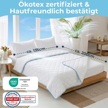 Всесезонна ковдра стібана 135x200 см, дихаюча, сертифікат Ökotex