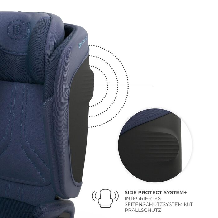 Автокрісло Kinderkraft UNITY 2 i-Size, 100-150 см, 3,5-12 років, регульована підголівник, AIR FLOW, 5 положень спинки, блакитне