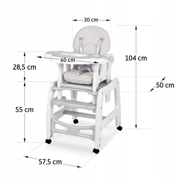Стілець для годування RicoKids Sinco, 104 x 60 x 67,5 см