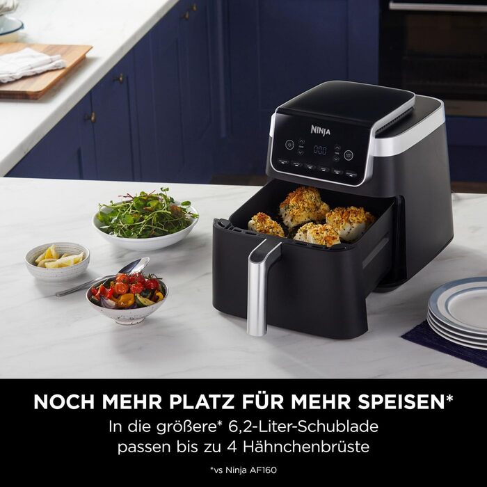 Фритюрниця Ninja Foodi FlexDrawer Dual Zone, 7-в-1, Airfryer, AF500EUCP, чорний & мідний колір