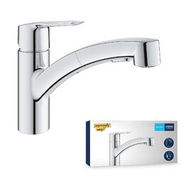 Змішувач кухонний GROHE Start з висувним душем, поворотний на 90°, хром (30531001)