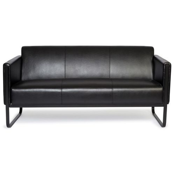 Диван для відпочинку BALI BLACK, каркас чорний, штучна шкіра гладка, 3-місний, чорний, hjh OFFICE