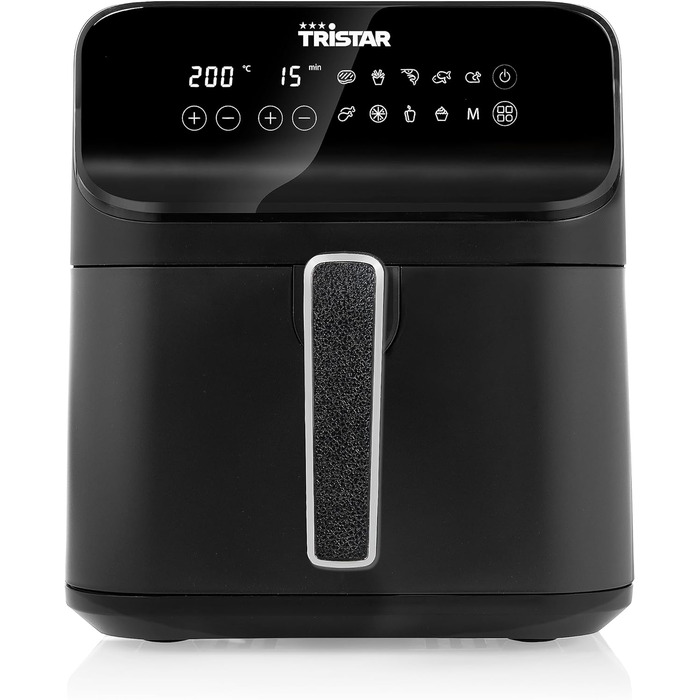 Цифрова аерофритюрниця Tristar 6 л, 1,5 кг, матова чорна, FR-9025, без вікна