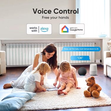 Розумний термостат для радіатора Salcar WiFi, сумісний з Alexa та Google Home, програмований, Tuya Smart, без шлюзу