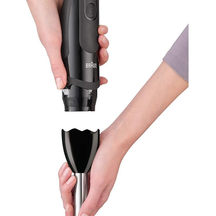 Блендер Braun MultiQuick 5 Vario MQ 5277BK, 1000 Вт, нержавіюча сталь, 4 насадки, чорний