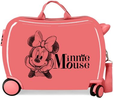Дитяча валіза Disney Minnie in Love рожева, 50x38x20 см, ABS пластик, кодовий замок, 34 л, 1,8 кг, 4 колеса, ручна поклажа