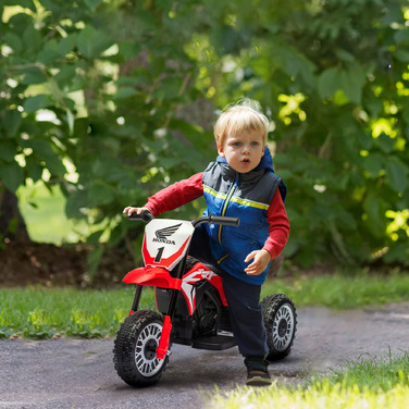 Електромотоцикл для дітей Honda, 3 км/год, звукові ефекти, для дітей 18-36 місяців, червоний