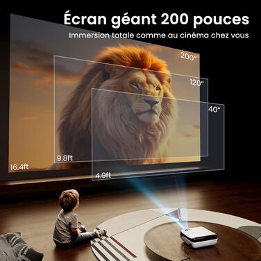 Проектор HAPPRUN Mini Beamer 4K H1: 1080P, Bluetooth, портативний, для дому та кінотеатру