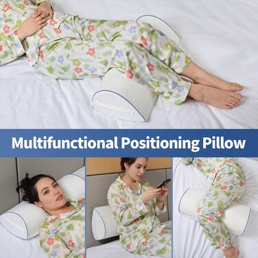 Подушка для сну на боку Pozico: ортопедична подушка для ніг з піни Memory Foam для колін, стегон та спини, знімний чохол, біла