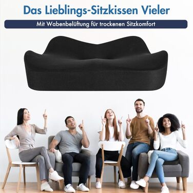 Подушка ортопедична для сидіння SKYNY з піни Memory Foam для офісного та геймерського крісла