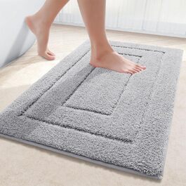 Килимок для ванної кімнати Homaxy з мікрофібри, неслизький, 60x90 см, сірий