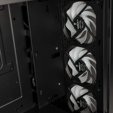 Корпус для ПК KOLINK Unity Solar, E-ATX, 4x ARGB/PWM 120 мм вентилятори, загартоване скло, 400 мм для відеокарти, чорний, Mid-Tower
