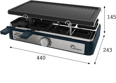 Ракета для фондю та грилю Raclette від Little Balance, прямокутна, 8 персон, 1400 Вт, дизайн 'Перець'