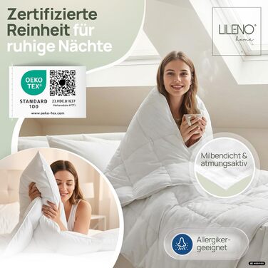 Всесезонна ковдра з пуху та пера LILENO HOME, 200x200 см, комплект 2 шт.