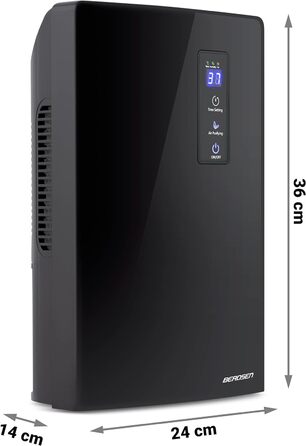 Осушувач повітря Berdsen BR-20B з дисплеєм, електричний, 2 л, чорний, для приміщень до 30 м², очищувач повітря, сушарка для білизни