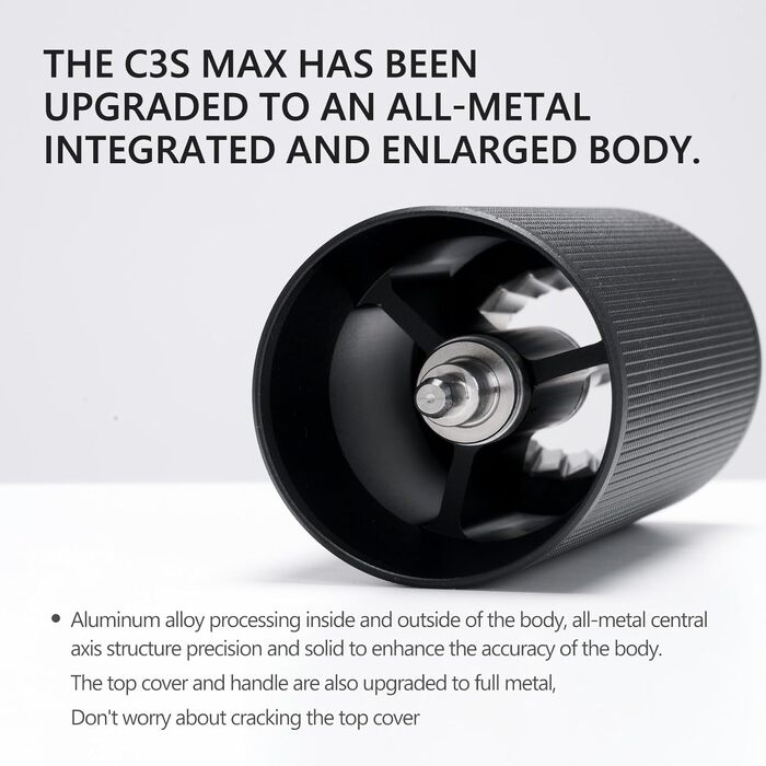 Кавомолка ручна TIMEMORE Kastanie C3S Max (30г) чорна - професійна, з конічними жорнами з нержавіючої сталі, для дому, подорожей, кемпінгу