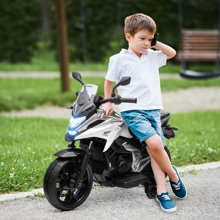 Електромотоцикл для дітей Honda, 3 км/год, музика та світло, для дітей 3-6 років, до 30 кг, білий