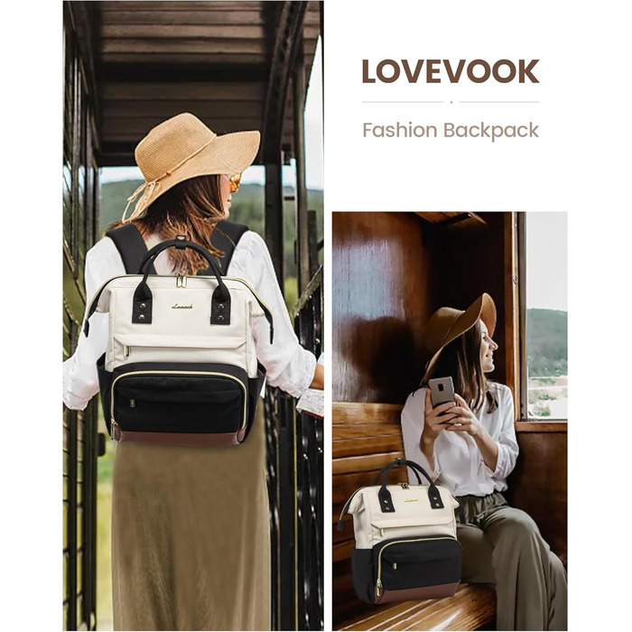 LOVEVOOK Рюкзак для жінок з відділенням для ноутбука 17.3 дюйма, шкільний, для підлітків, для дівчаток, для подорожей, для роботи, водонепроникний, сірий рожевий
