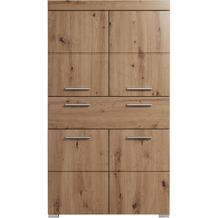Високий шафа для ванної кімнати trendteam Amanda, 73x130x31 см, колір дуб асті, меблі для ванної