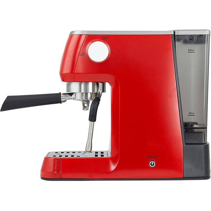 Еспресо-машина Solis Barista Perfetta Plus 1170, професійна ріжкова кавоварка з манометром, паровою та гарячоводною насадкою, температурним регулятором, 54 мм холдером, подвійним носиком, червона