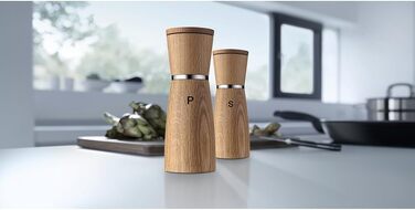 Набір млинків для солі та перцю WMF Ceramill Nature, 2 предмети, керамічний механізм, дерево, 17,9 см