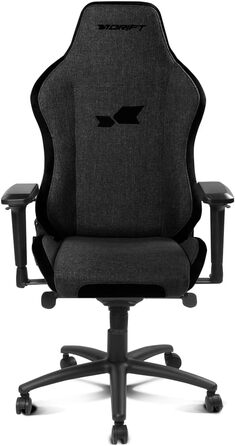 Ігрове крісло DRIFT GAMING DR275NIGHT, чорне, тканина з оксамитовим покриттям, 4D регульовані підлокітники, механізм «жаба», клас 4, обертове