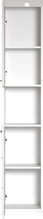 Висока шафа для ванної trendteam Amanda, білий глянцевий, 37x190x31 см, сучасний дизайн