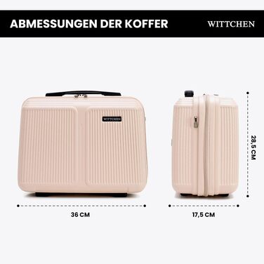 Валіза велика Wittchen Stripes Line XL (76.5x50x29 см) — Жорстка пластикова валіза-тролей ABS, 96 л, 4 колеса 360°, кодовий замок, телескопічна ручка, пудрово-рожева