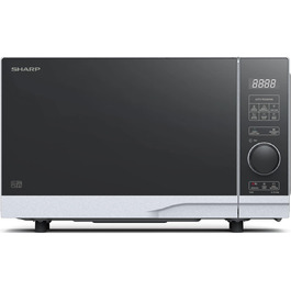 Мікрохвильова піч SHARP PS204AES, 700 Вт, 10 режимів, розмір 45,5×27,4×33,4 см, срібляста, функція розморожування