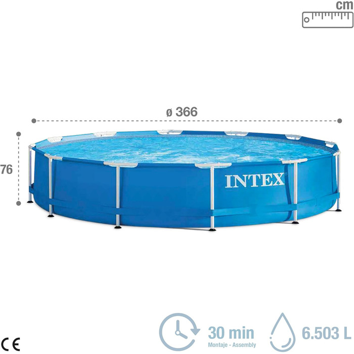 Каркасний круглий басейн Intex 366 x 366 см