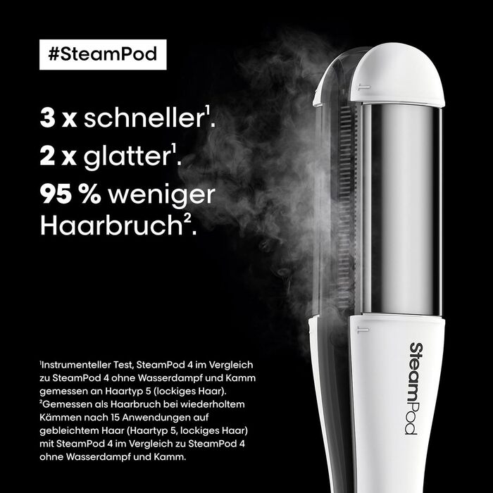 L'Oréal Professionnel SteamPod 4 професійний паровий стайлер для волосся з паровою технологією, для всіх типів волосся, вирівнює та створює локони