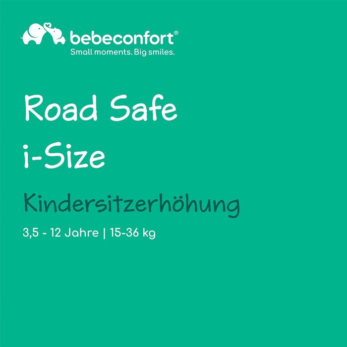 Дитяче автокрісло Bebeconfort Road Safe i-Size, сидіння-бустер, для дітей 3,5–12 років, 15–36 кг, 100–150 см, чорний, установка ременем безпеки