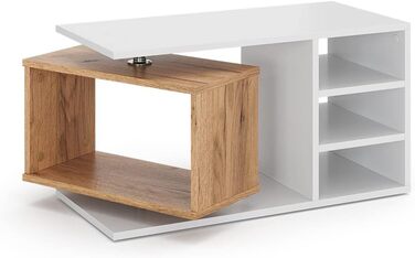 Журнальний стіл Vicco Rafi, білий/дуб, 88x40 см
