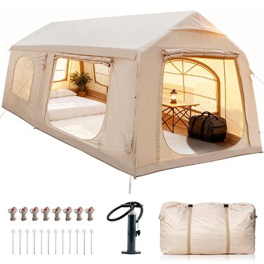 Надувний намет для кемпінгу Oxford 12 осіб - Водонепроникний, Air Glamping намет для відпочинку на природі
