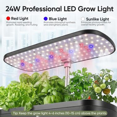 Гідропонна система для дому на 52 капсули з LED-освітленням 24 Вт, інтелектуальний набір для вирощування зелені, салатів та трав у кухні або на балконі
