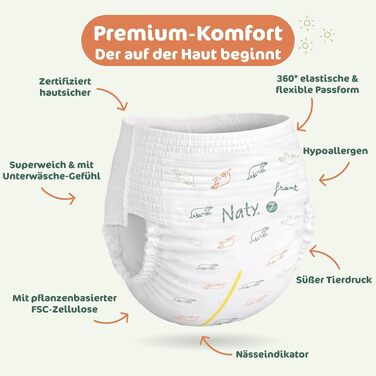 Підгузки-трусики Naty FreeMovers, розмір 5 (12–18 кг), 80 шт
