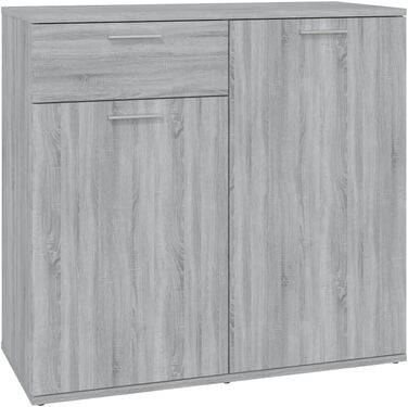 Комод vidaXL сірий Sonoma 80x36x75 см, дерев'яний багатофункціональний шафа для передпокою, вітальні чи спальні