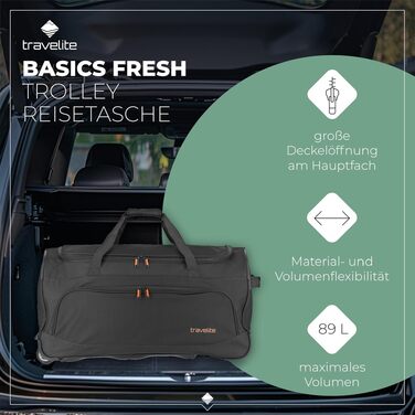 Дорожня сумка на колесах Travelite Basics Fresh L, 71 см, 89 л, чорна