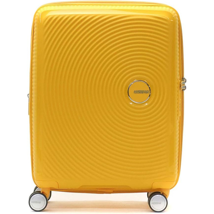 Валіза American Tourister Soundbox 55 см, 41 л, розширювана, жовта, ручна поклажа, з TSA замком