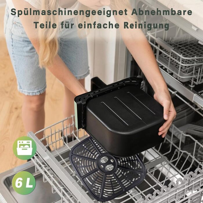 Аерофритюрниця Citybee XXL 10L (5L+5L) з двома камерами та вікном, Dual Zone Airfryer 2200W, сенсорне керування, таймер 24г, зелена