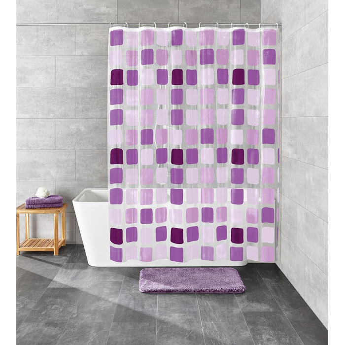 Шторка для душу Kleine Wolke Sonny 180x200 см фіолетова
