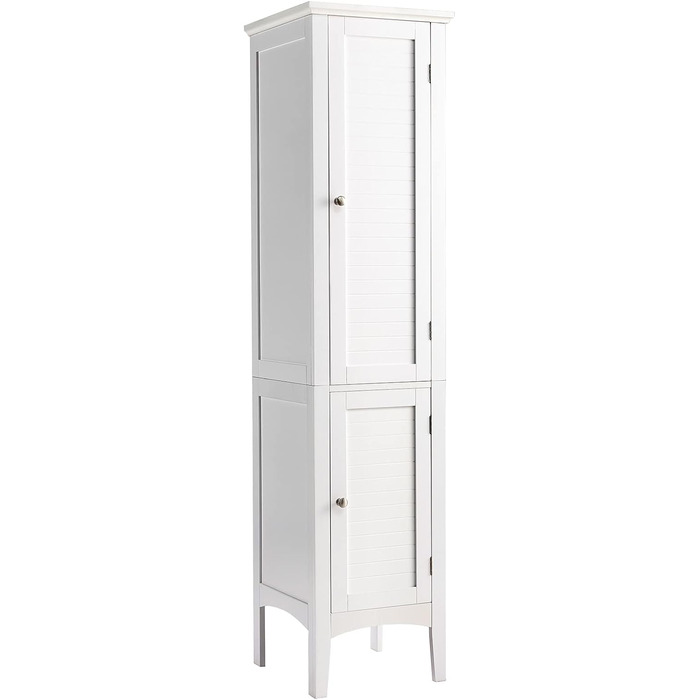 Шафа Giantex для ванної з 5 полицями, біла, 2 двері, 38x38x160 см – універсальна підлогова шафа для зберігання у ванній, туалеті, кухні чи вітальні