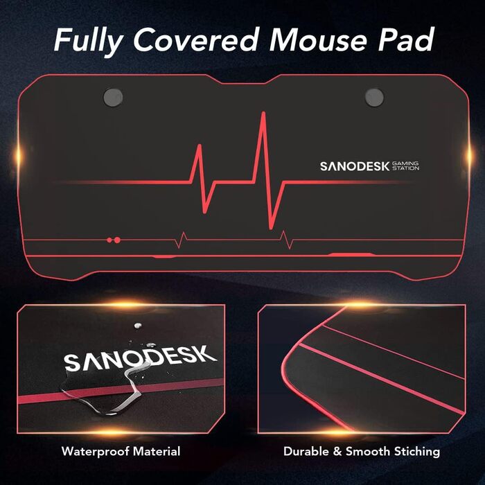Ігровий стіл SANODESK з регулюванням висоти, 160 см, чорний