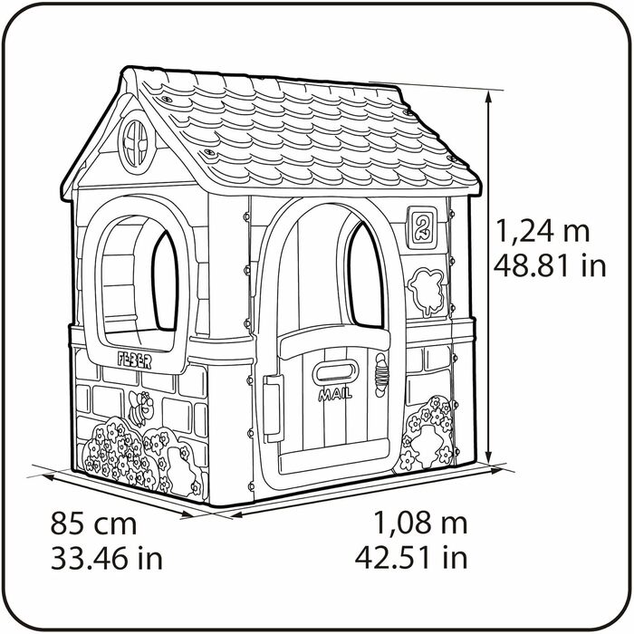 Дитячий будиночок FEBER Fantasy House FAMOSA (рожевий) для ігор вдома та на вулиці, з дверцятами, міцний, для дітей 2-6 років